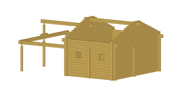 Баня 25м3 проф.брус 150-180мм 312500руб